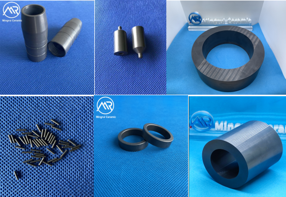 Some silicon carbide ceramic components produced by Mingrui Ceramics.